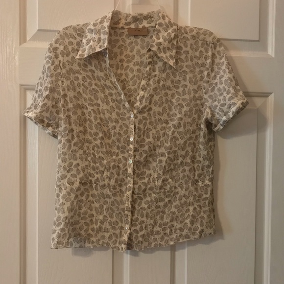 i.e. 100% Silk Sheer Button Down Blouse - Picture 2 of 9